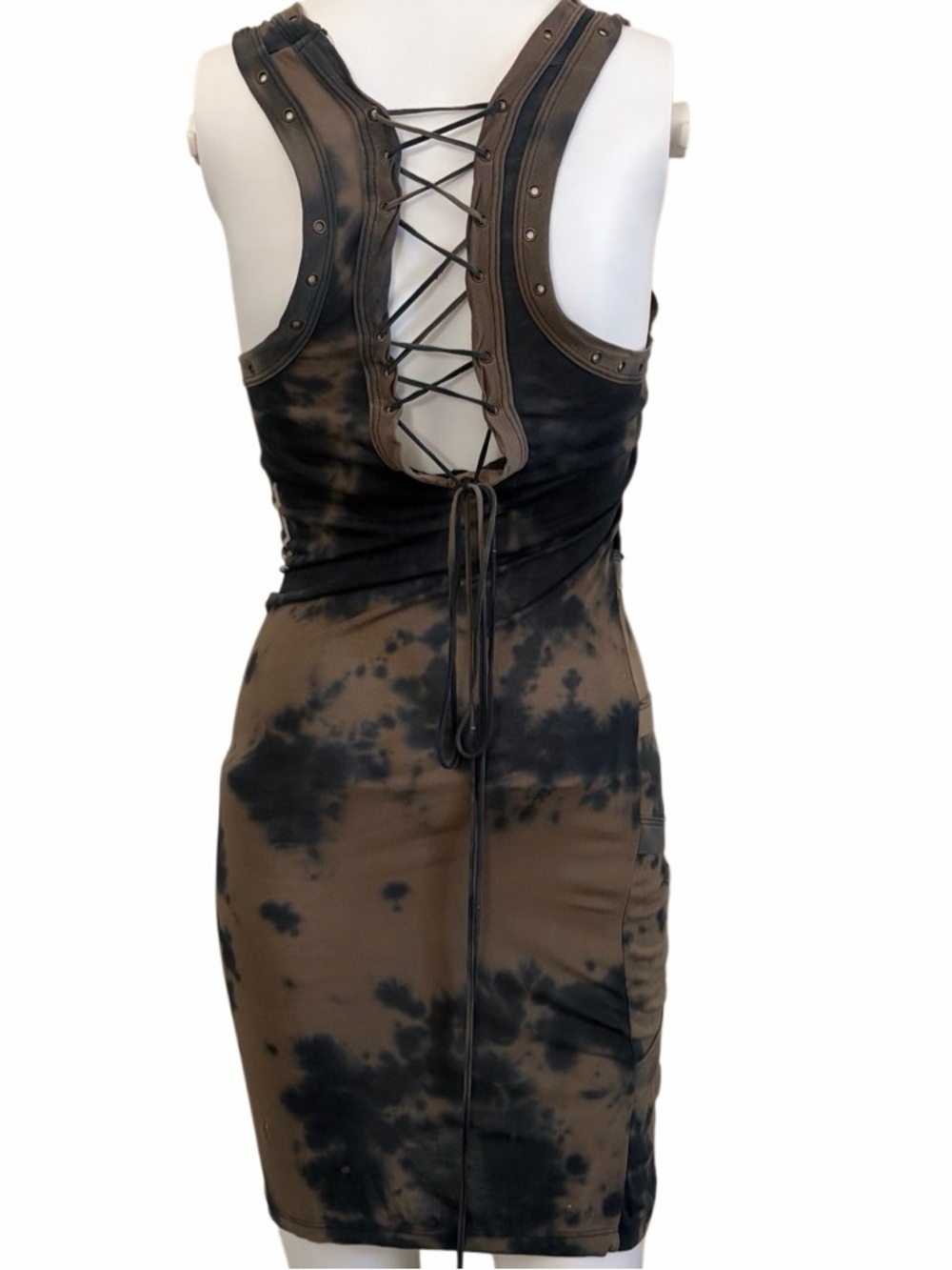Primevil Graphic Tank Dress in Brown and Black Size XS - Picture 2 of 3